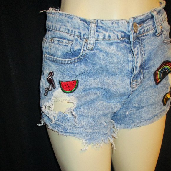 Hot Kiss Distressed Blue Jeans Cut Off Shorts -- Final Price - Picture 9 of 9
